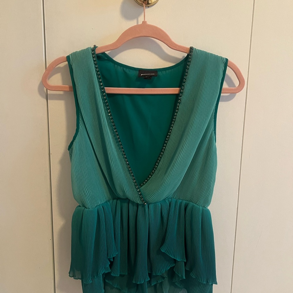Just Cavalli Green Ruffle Blouse